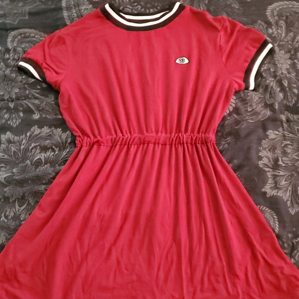 Valfre red embroidered stretch dress
